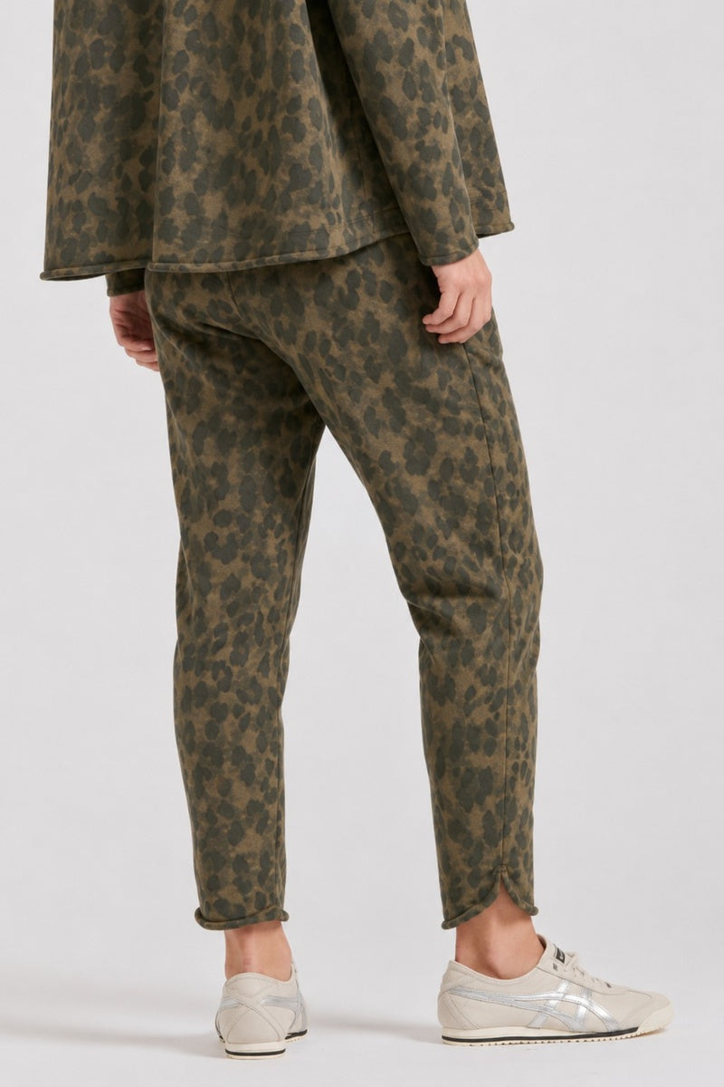 Rachel Raw Track Pant - Leopard
