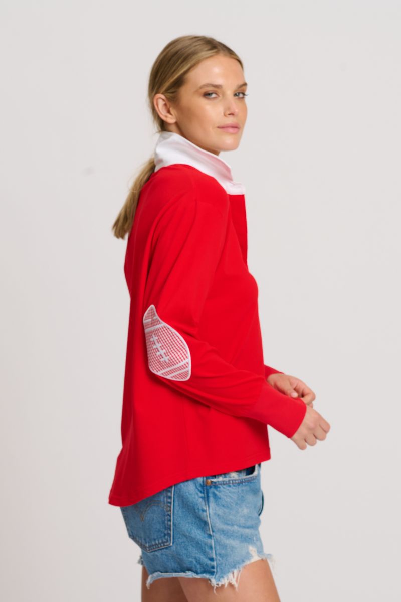 Touchdown Rugby Sweatshirt - Red & White