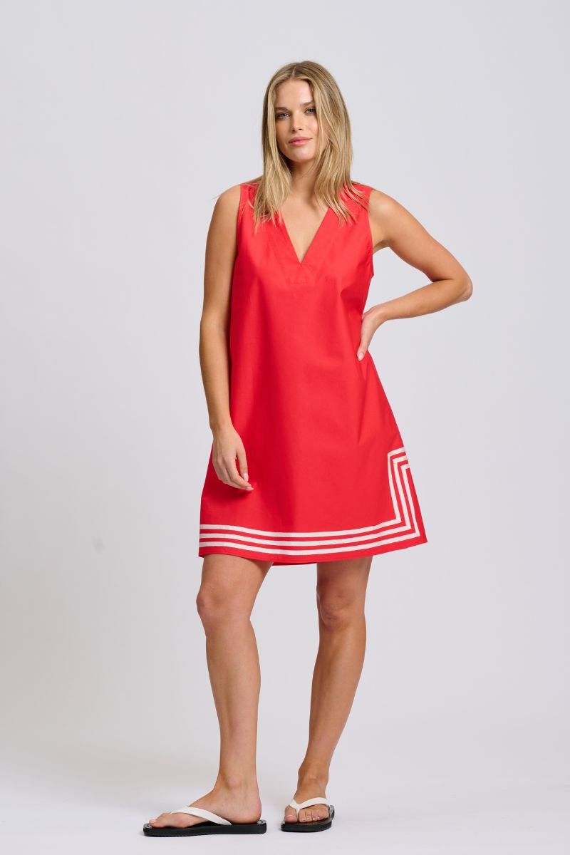 Candy Short Shift Dress - Bright Red