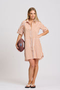 Clara Dress - Burnt Orange Stripe