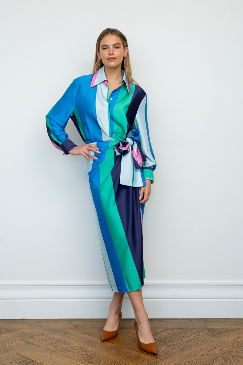 Talita Dress - Spring Bold Stripe