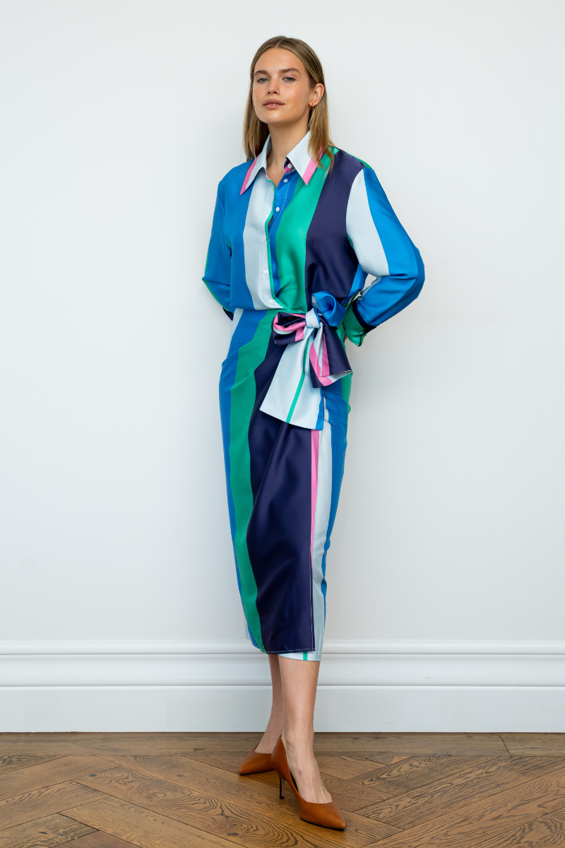 Talita Dress - Spring Bold Stripe