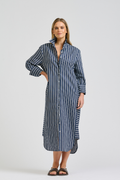 Andrea Shirtdress - Bold Navy Stripe