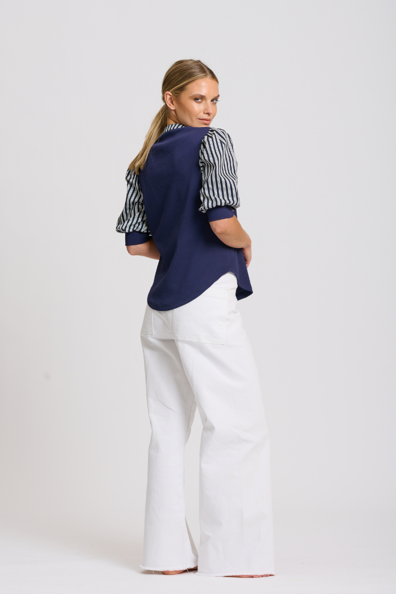 Totti Top - Navy Stripe