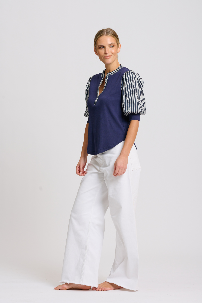 Totti Top - Navy Stripe