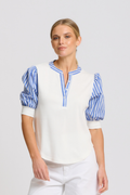 Totti Top - Mid Blue Stripe