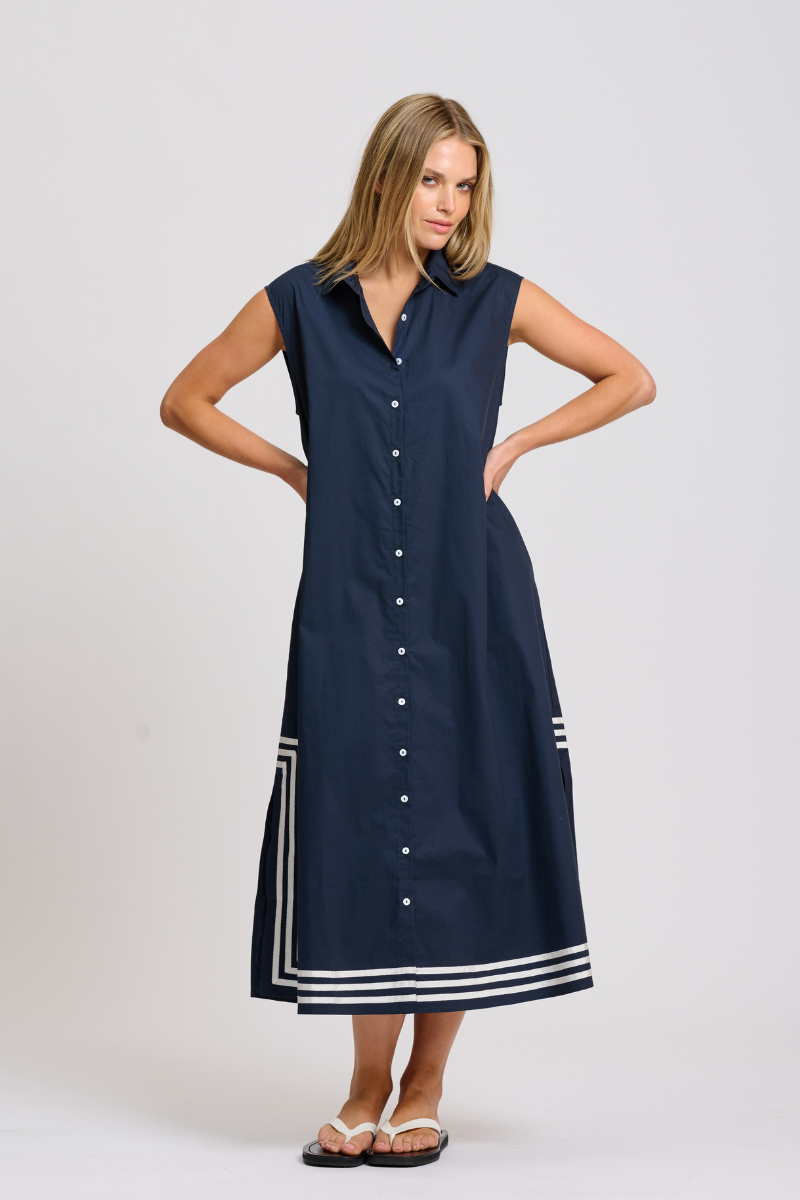 Cassie Long Shift Dress - French Navy