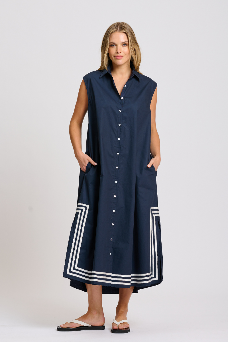 Cassie Long Shift Dress - French Navy