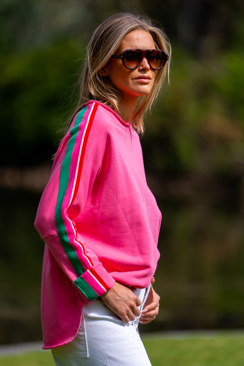 Raw Tape Sweatshirt - Hot Pink