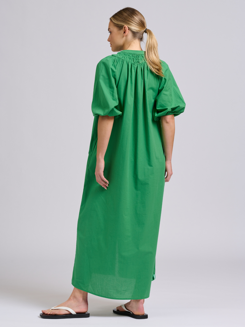 Mattie Longline Dress - Green Combo Trim