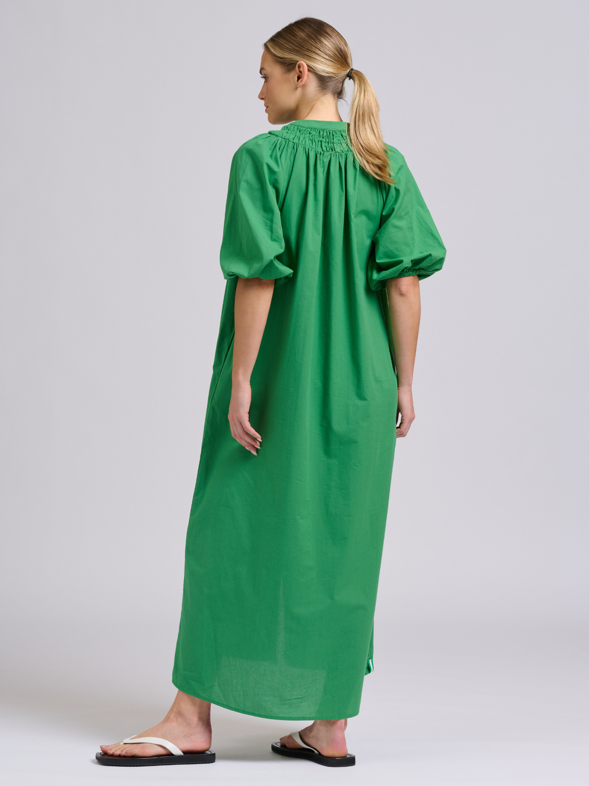 Mattie Longline Dress - Green Combo Trim