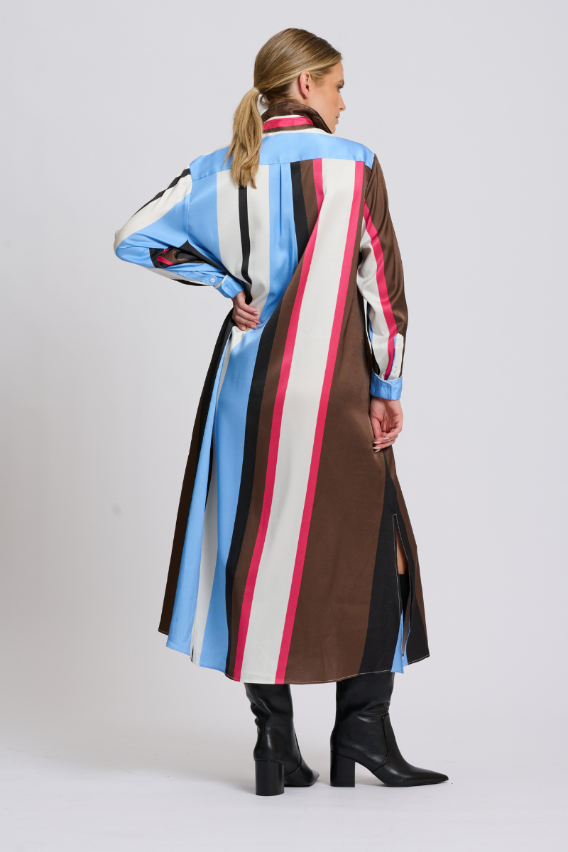 Luxe Luna Long Line Shirt Dress - All Sort Print