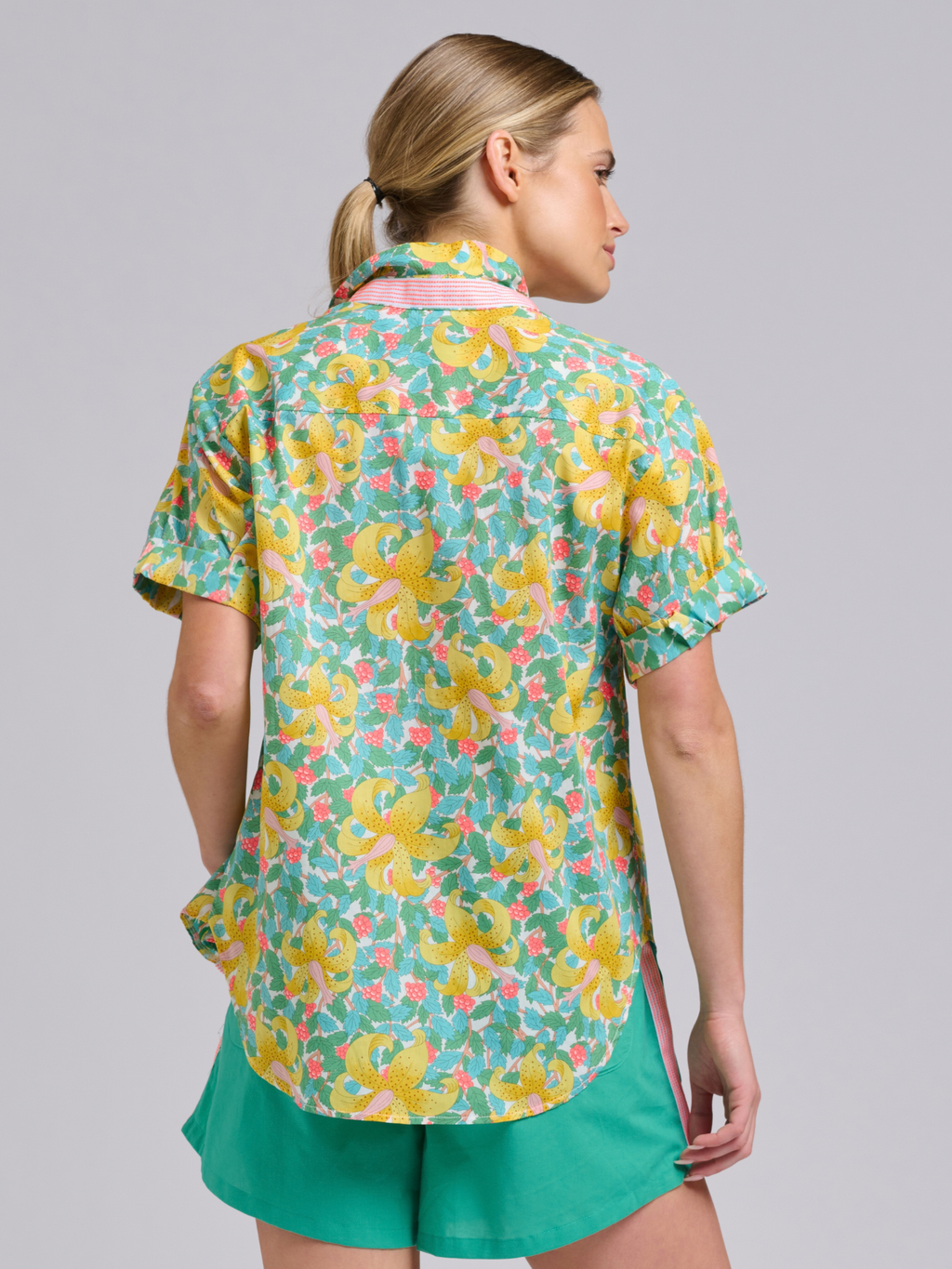 Arabella Trim Shirt - Neon Floral / Neon Trim