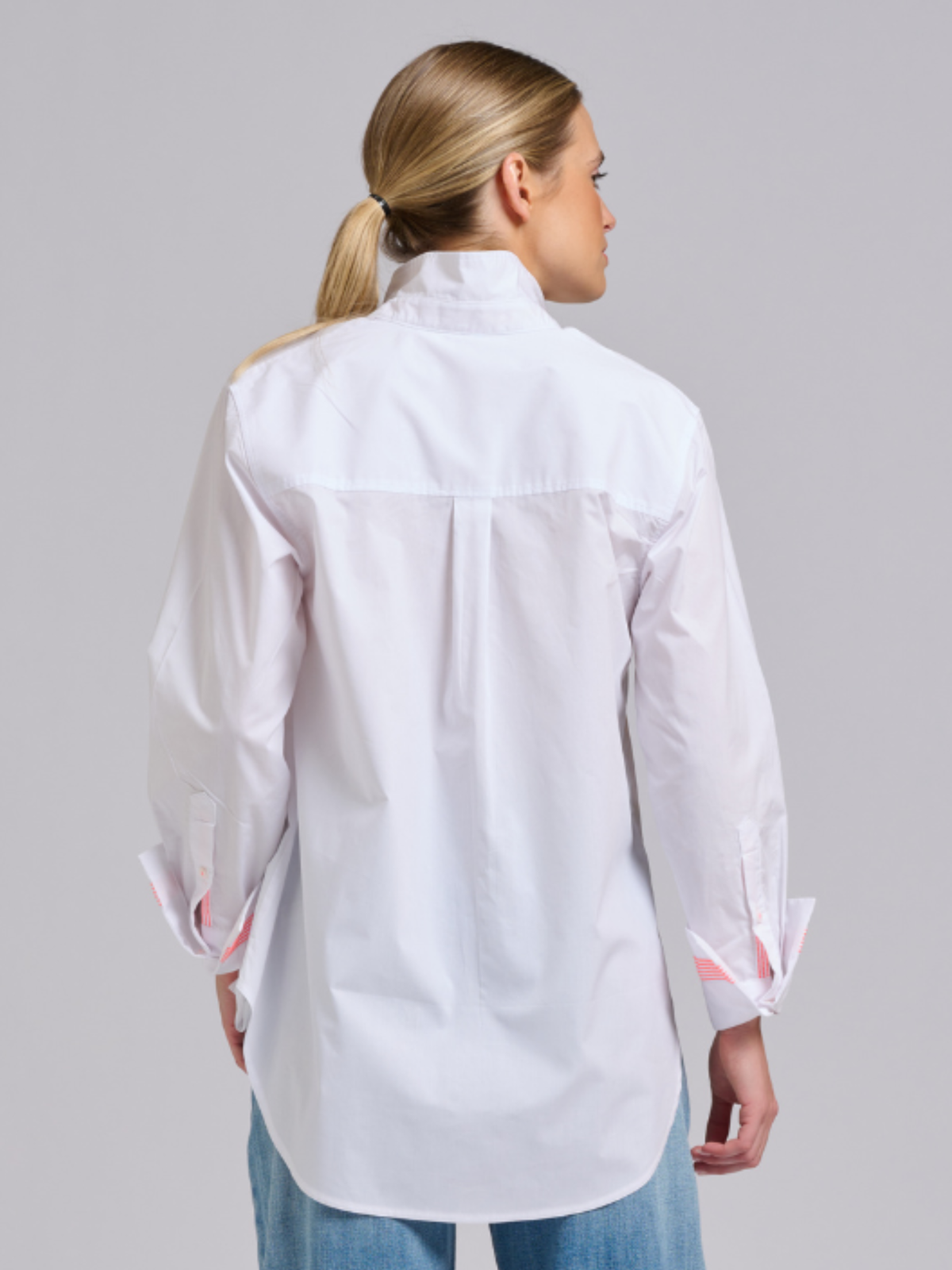 Elodie Trim Shirt - White / Neon Trim