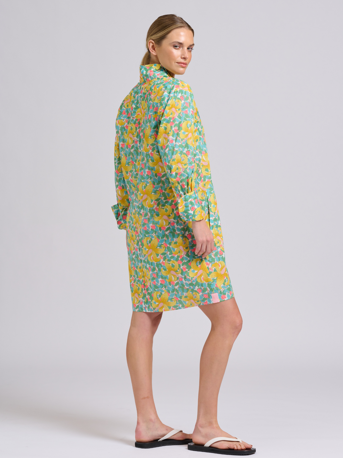 Candy Popover Shirtdress - Neon Lily