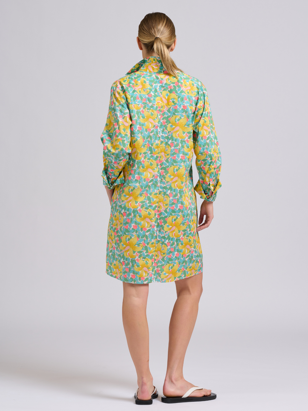 Candy Popover Shirtdress - Neon Lily