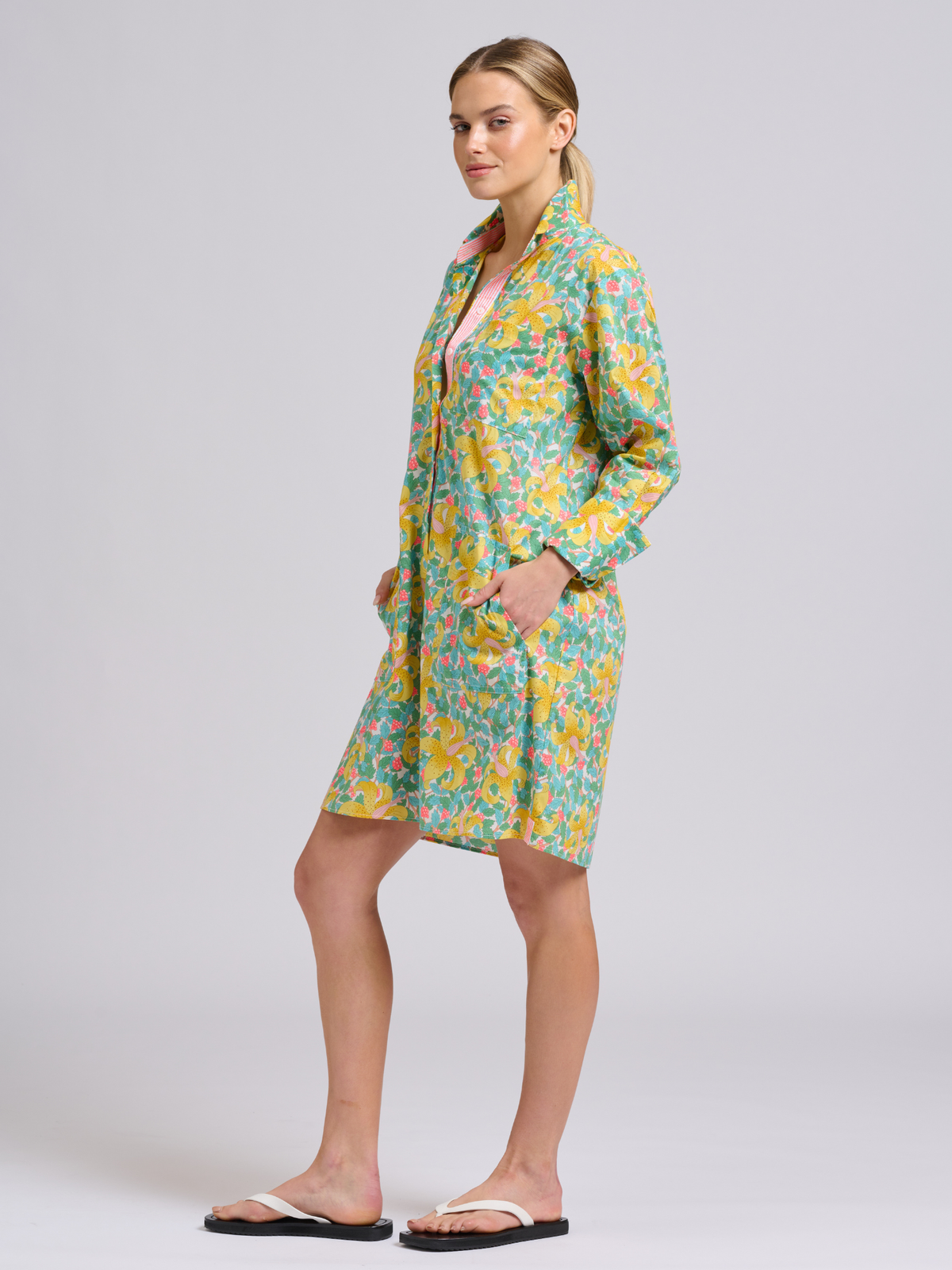 Candy Popover Shirtdress - Neon Lily