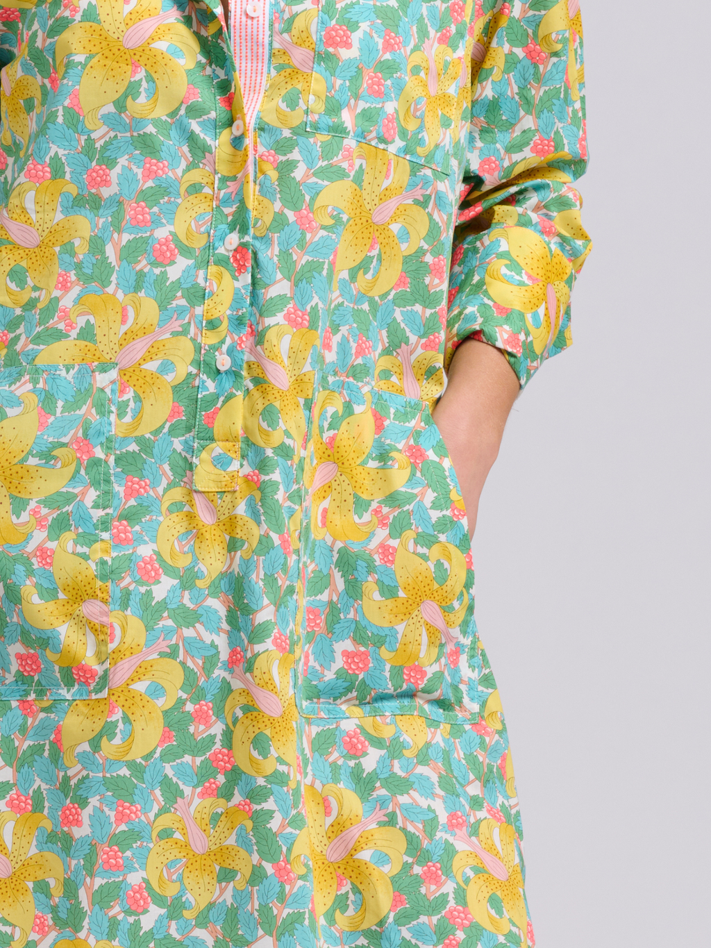 Candy Popover Shirtdress - Neon Lily