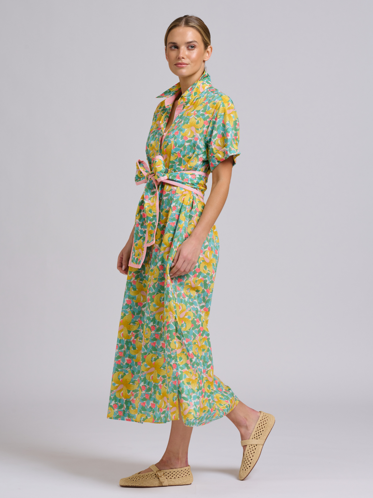 Lucy Longline Shirtdress - Neon Lily