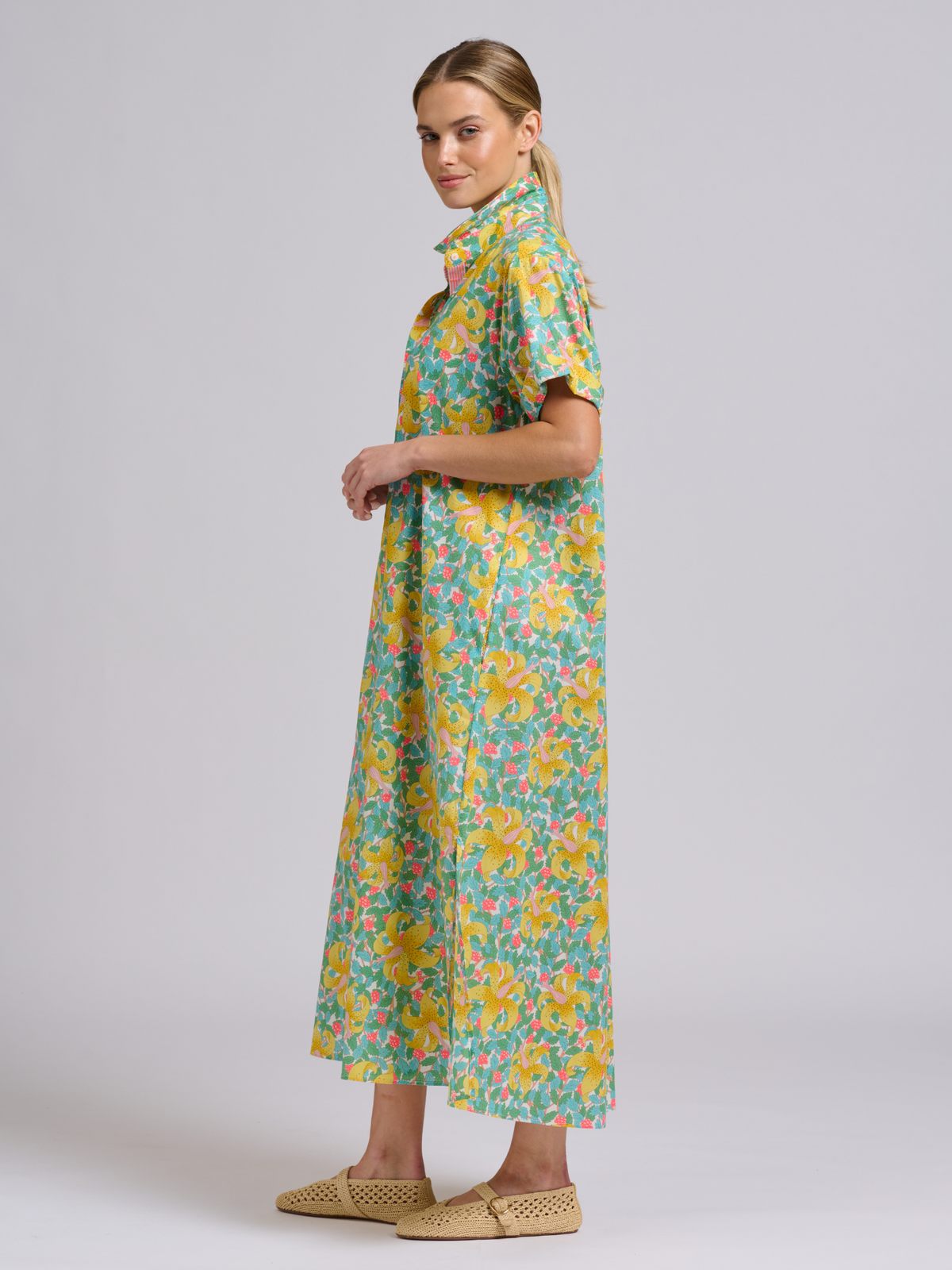 Lucy Longline Shirtdress - Neon Lily