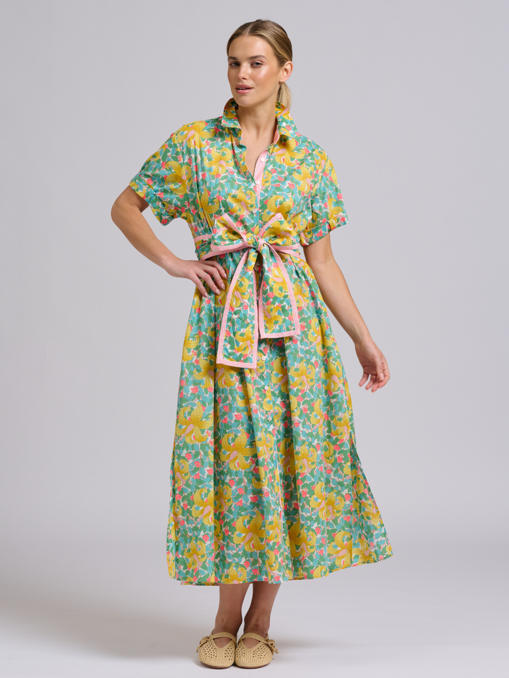 Lucy Longline Shirtdress - Neon Lily