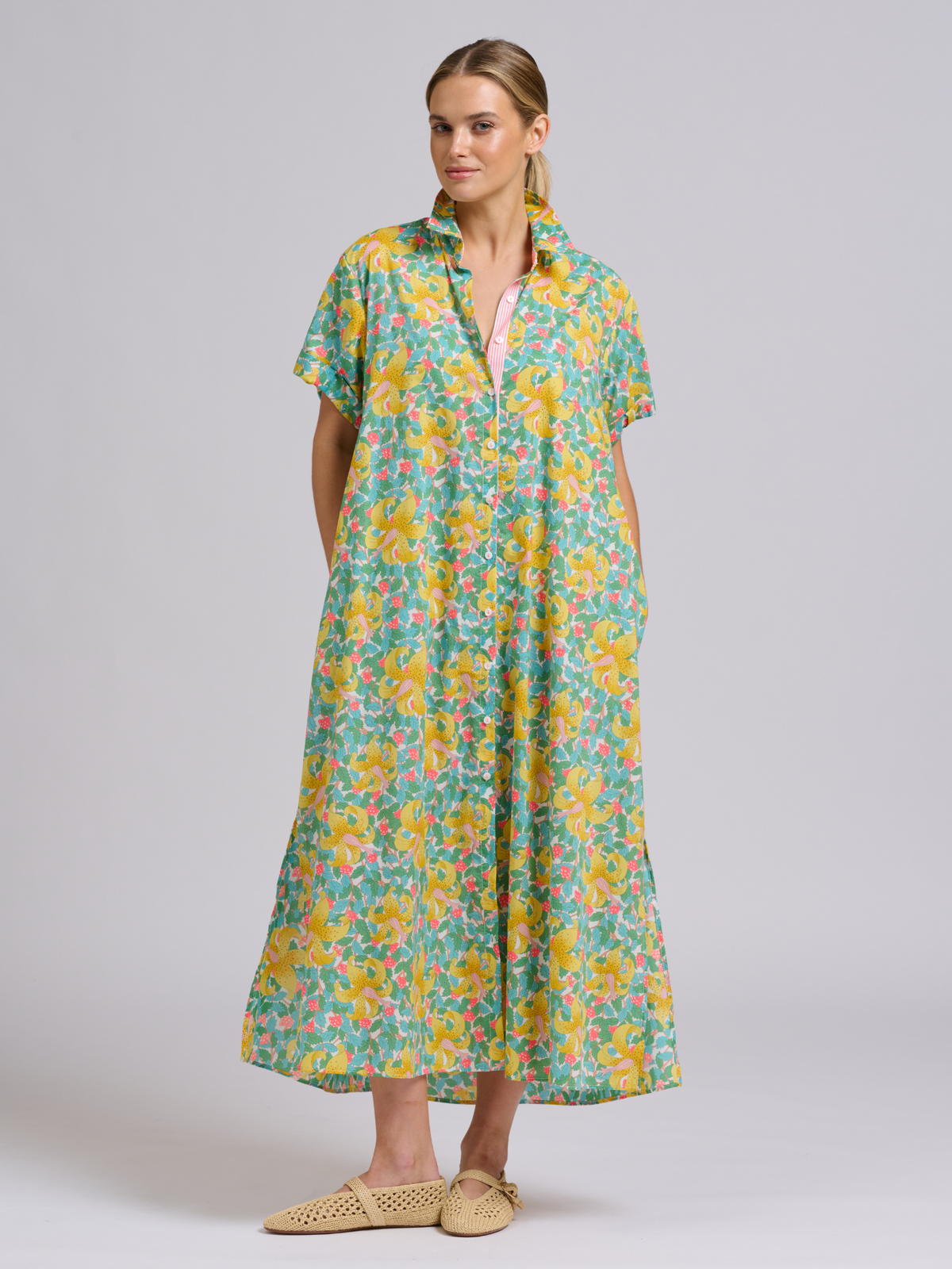Lucy Longline Shirtdress - Neon Lily