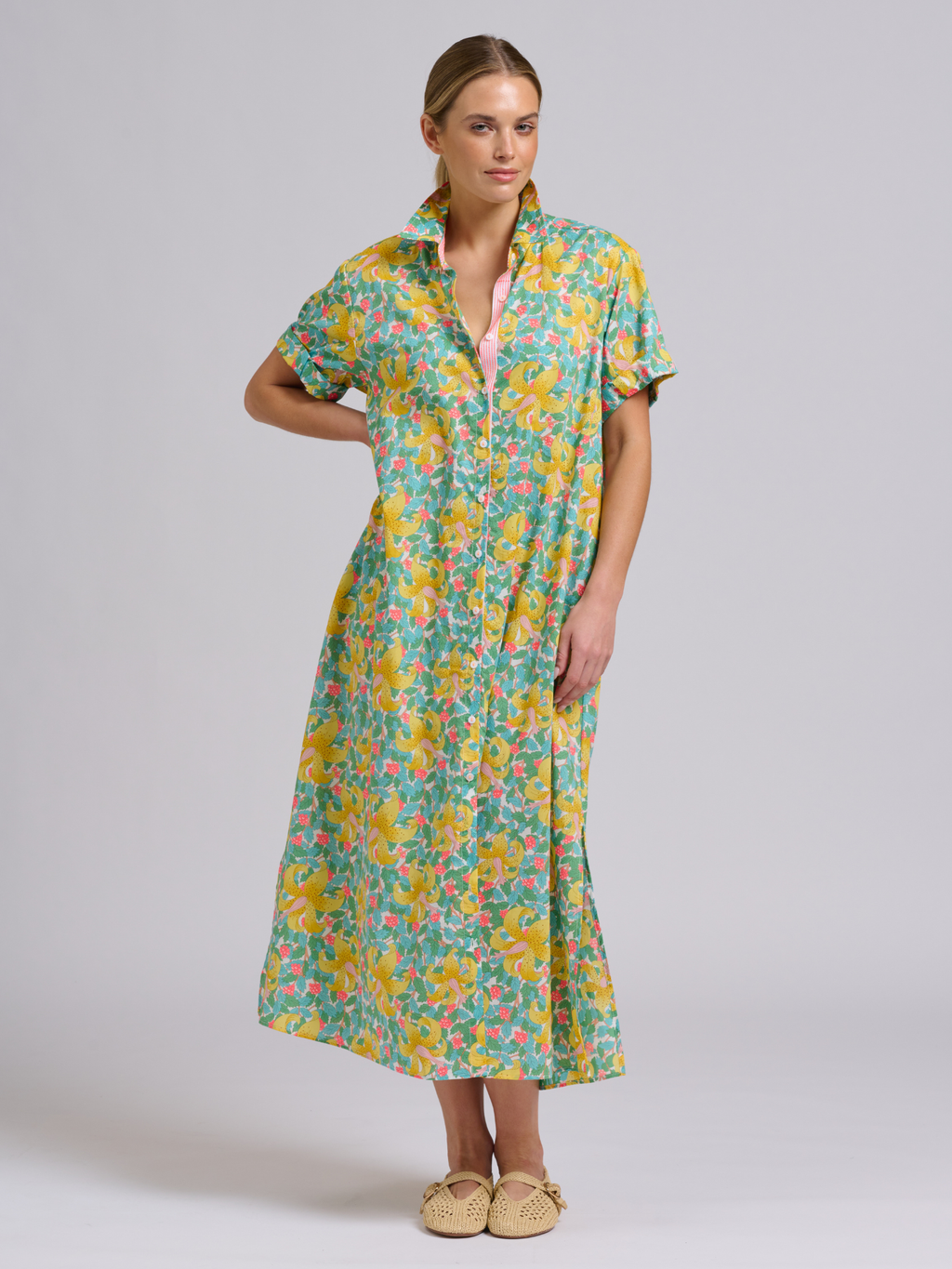 Lucy Longline Shirtdress - Neon Lily