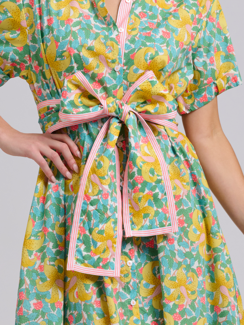 Lucy Longline Shirtdress - Neon Lily