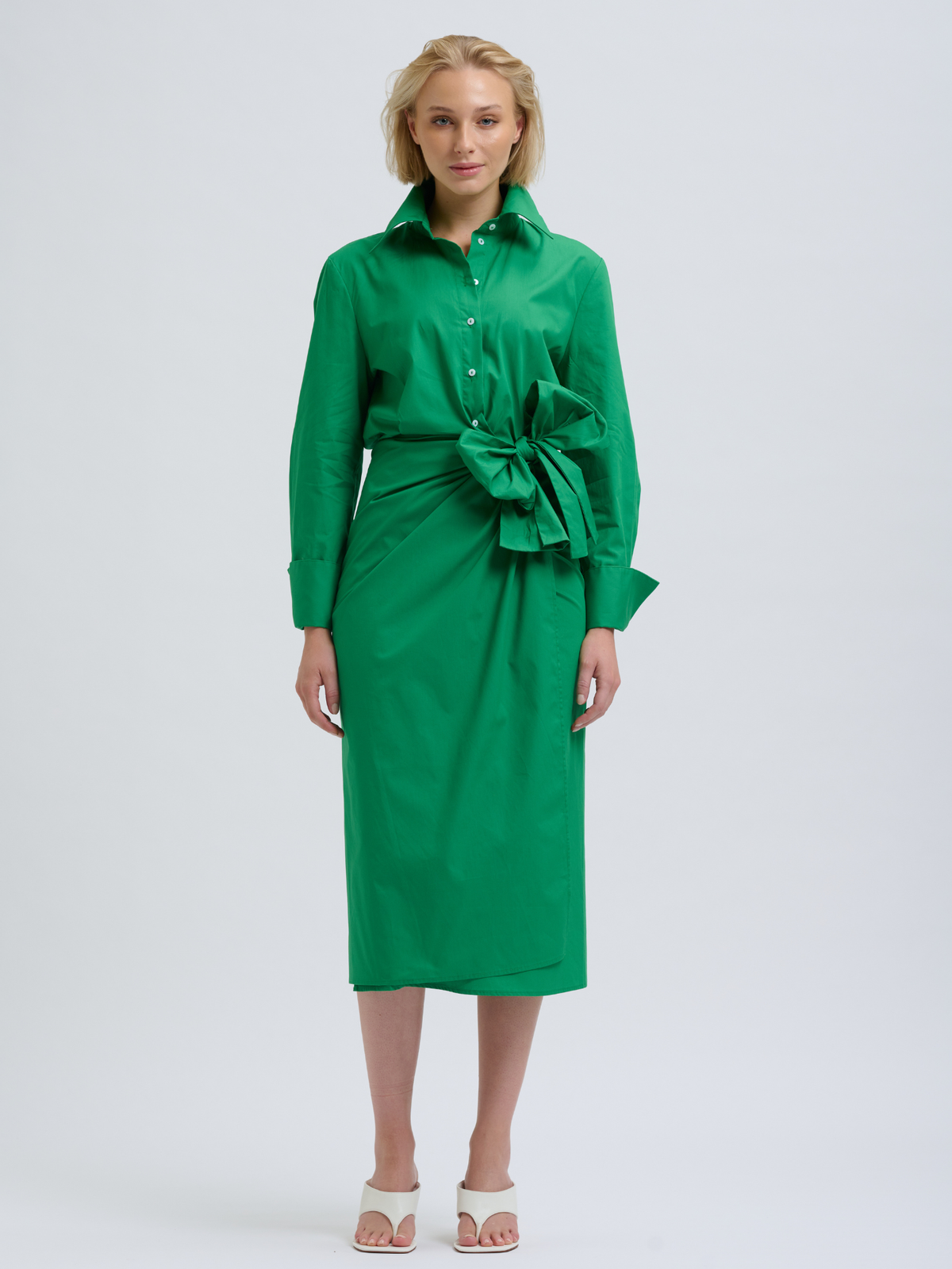 Talita Wrap Dress - Bright Green