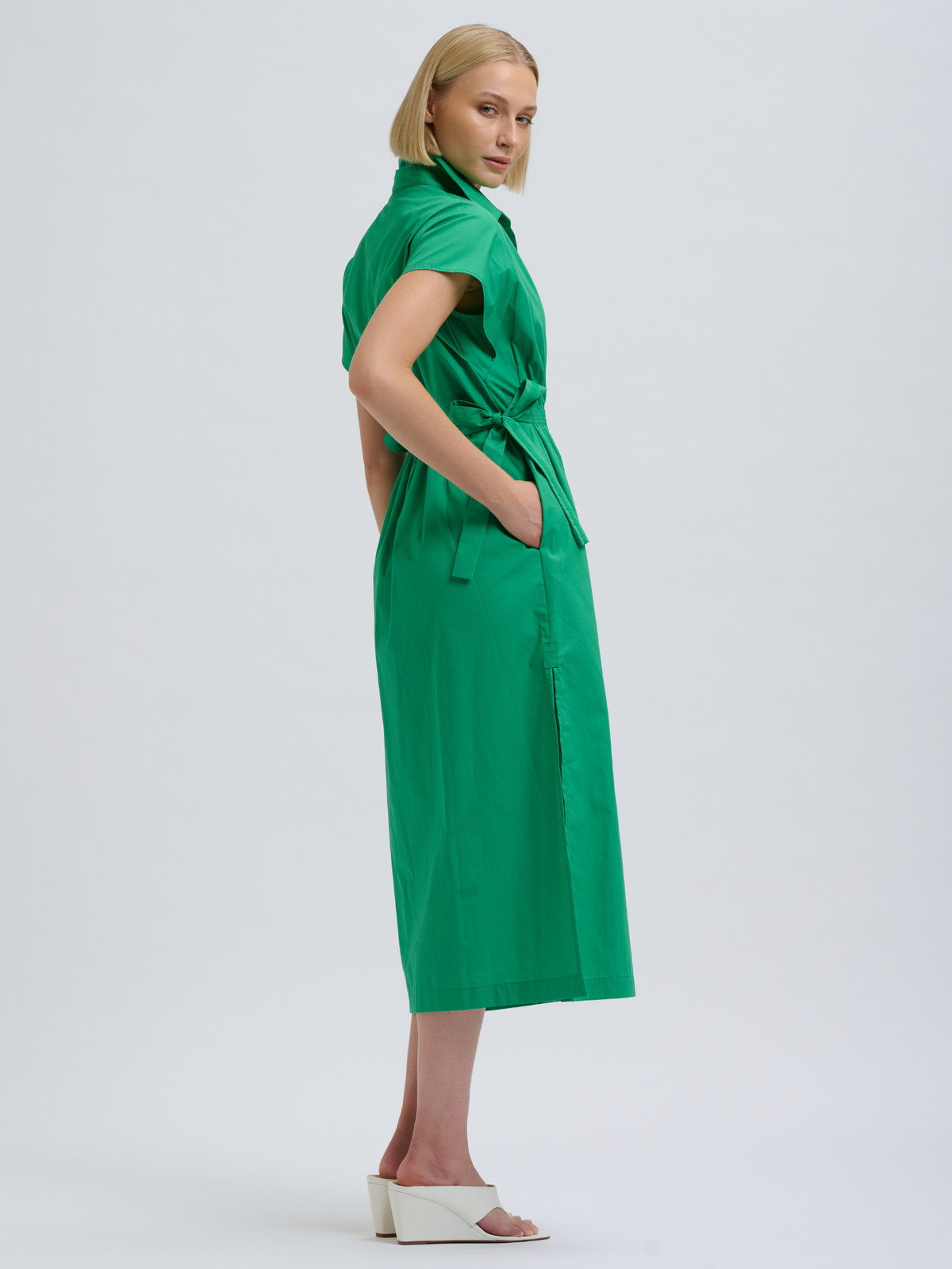 Lucinda Short Sleeve Dress - Bright Green