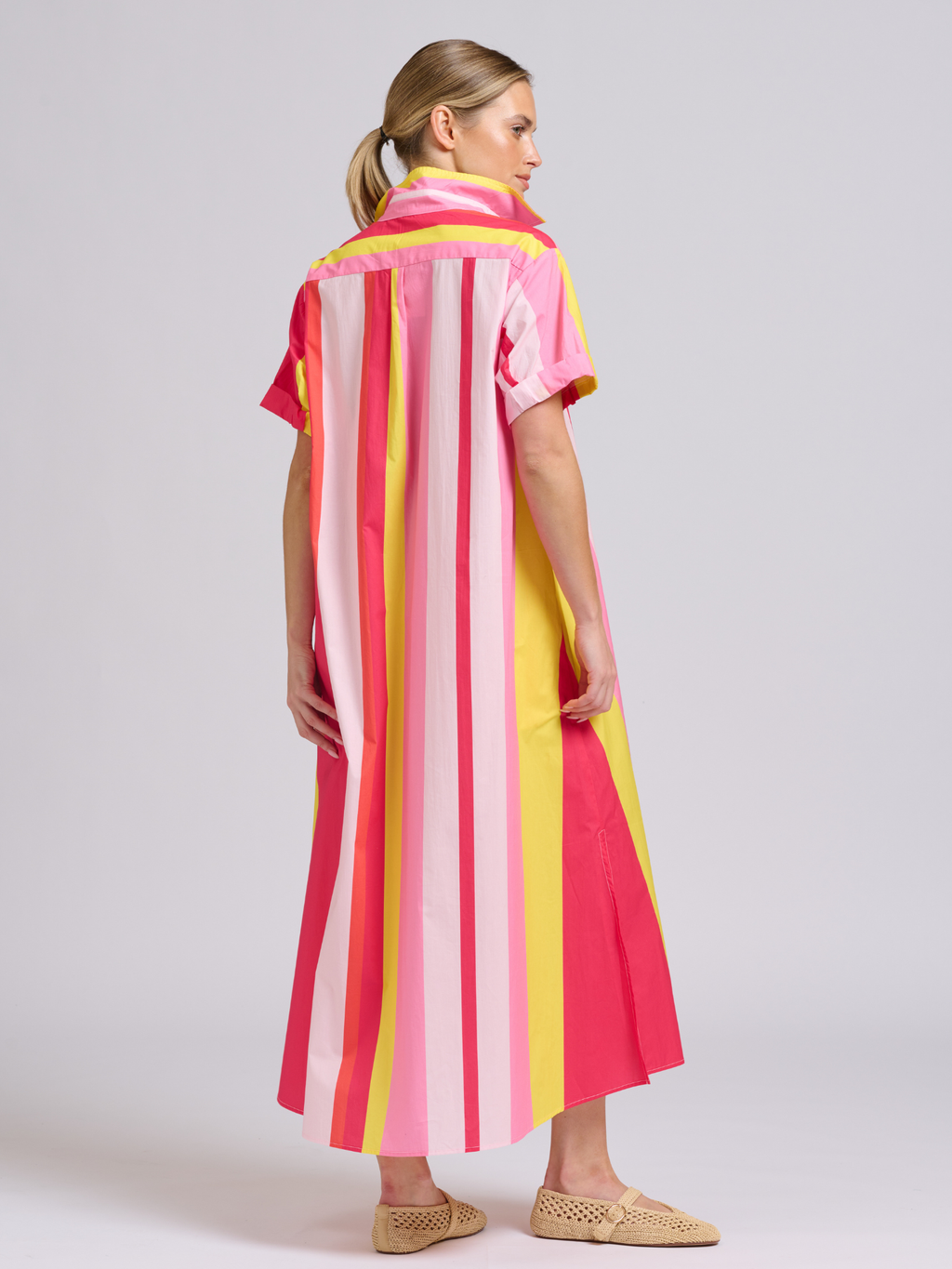 Lucy Longline Shirtdress - Summer Wide Stripe