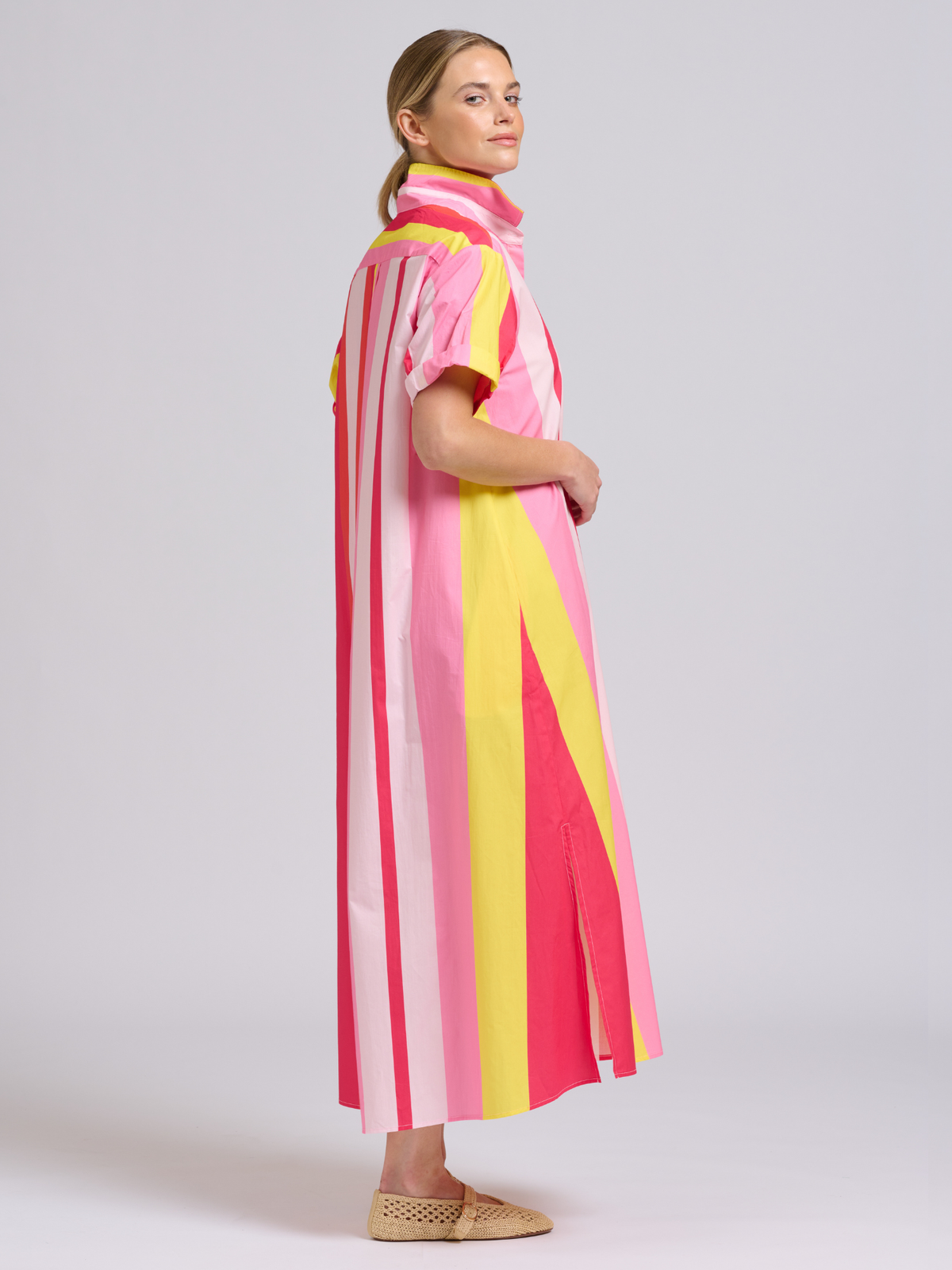 Lucy Longline Shirtdress - Summer Wide Stripe