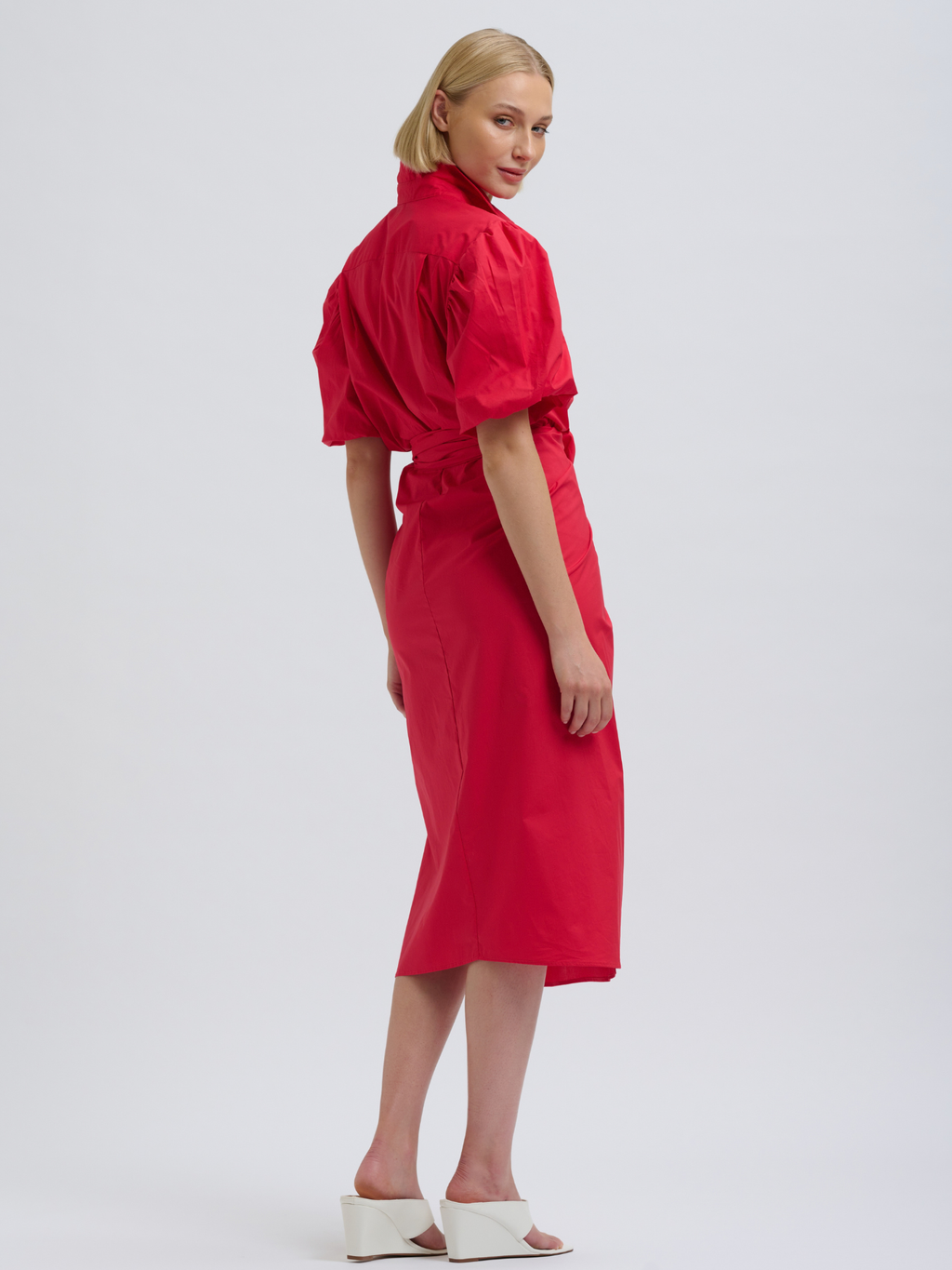 Araminta Wrap Dress - Bright Red