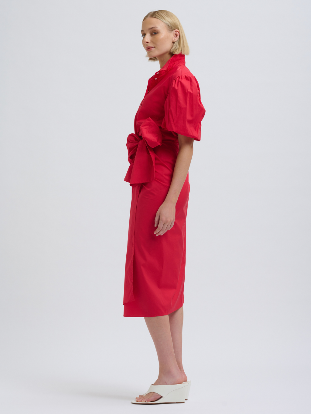 Araminta Wrap Dress - Bright Red