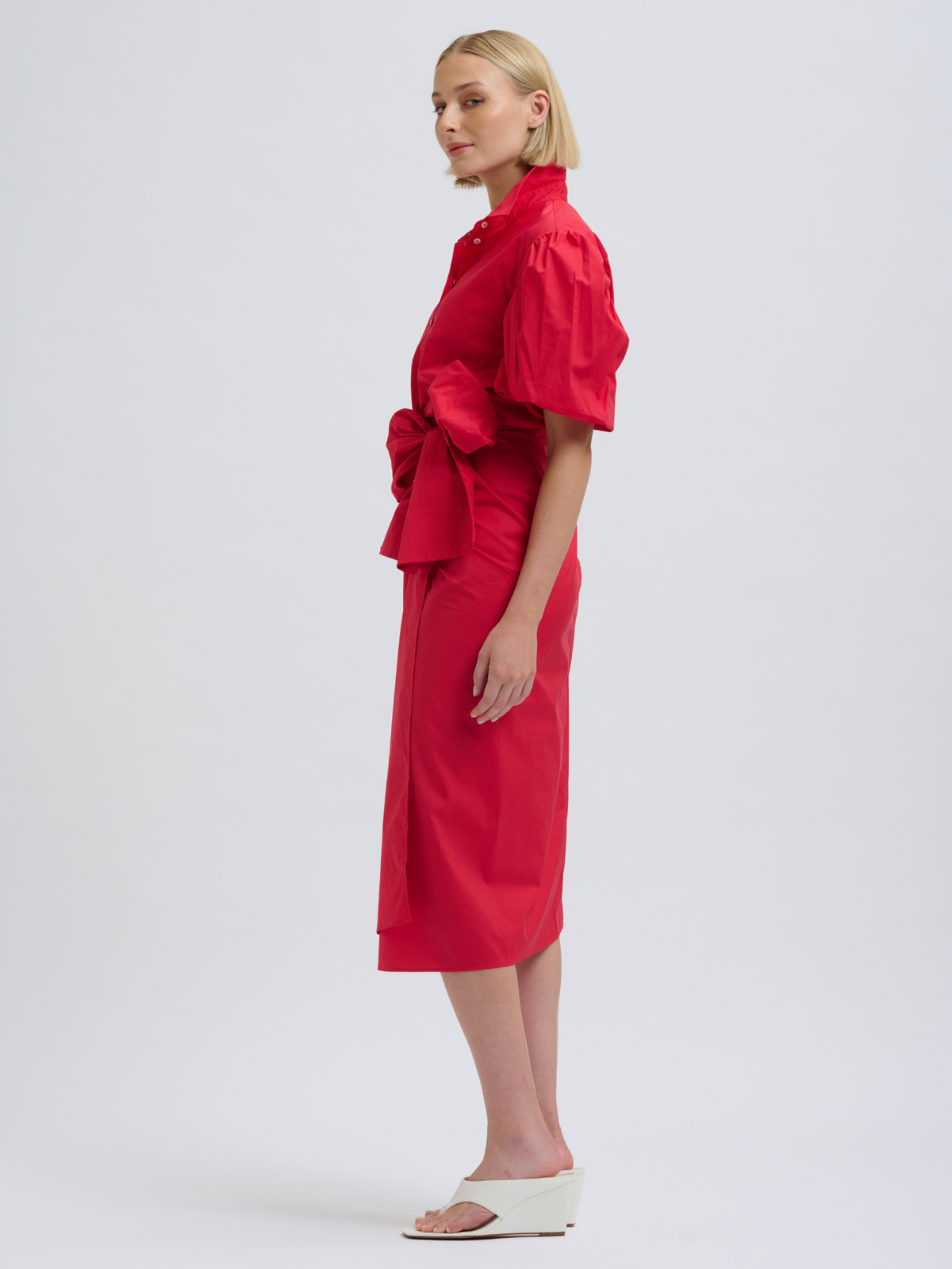 Araminta Wrap Dress - Bright Red