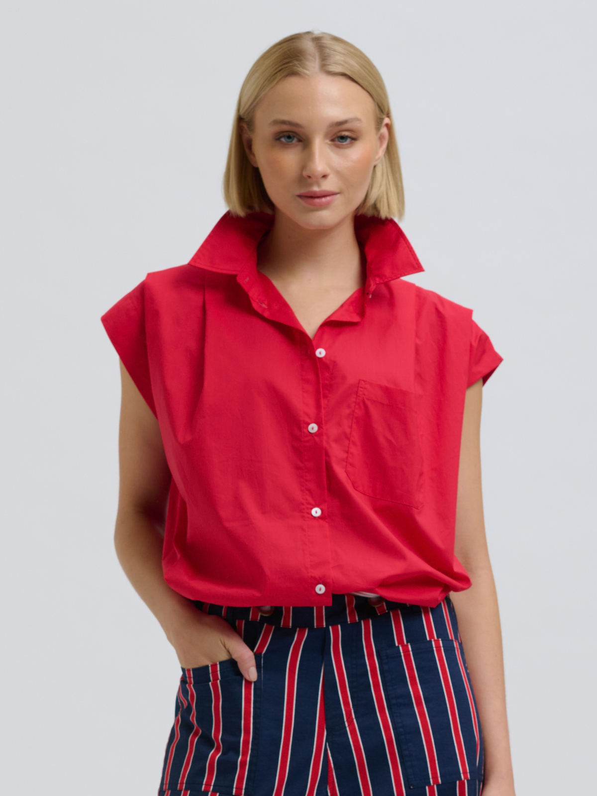 Bessie Top - Bright Red
