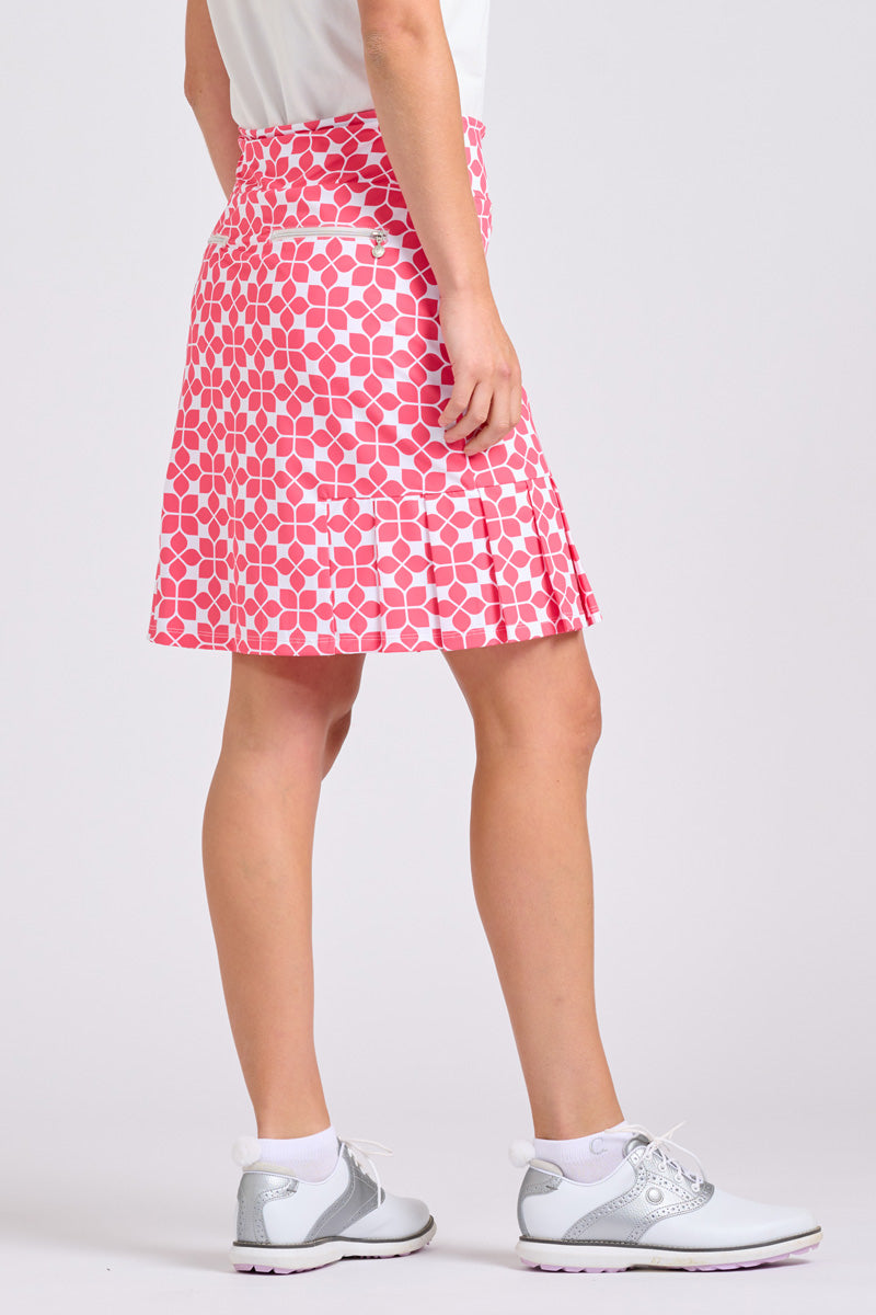 The Club Barwon Long Skort - Geo Floral Coral