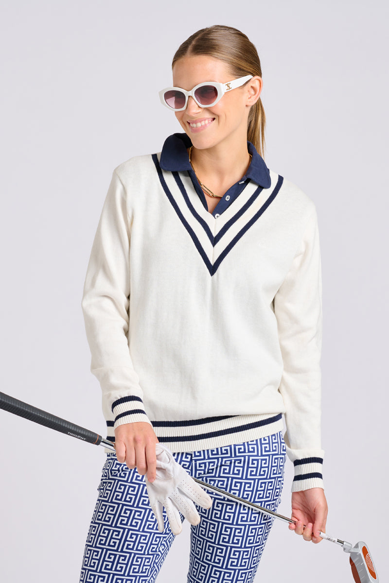 Kingston Sweater - Club White / French Navy
