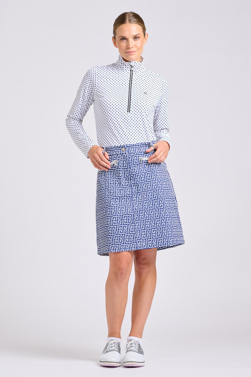 The Club Portsea Skort - Maze Navy