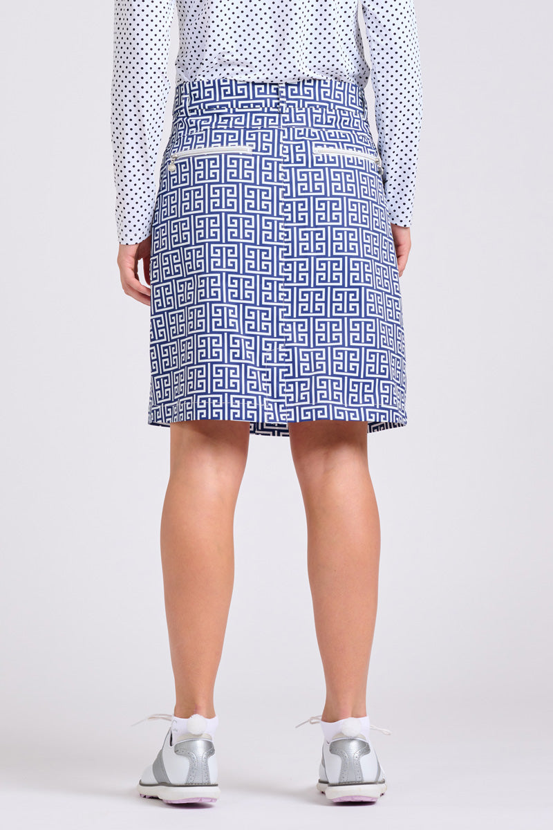 The Club Portsea Skort - Maze Navy