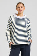 EST 1971 Raw Frill Neck Sweatshirt - French Navy & White