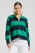 EST 1971 Rugby Cotton Sweatshirt - Navy & Green