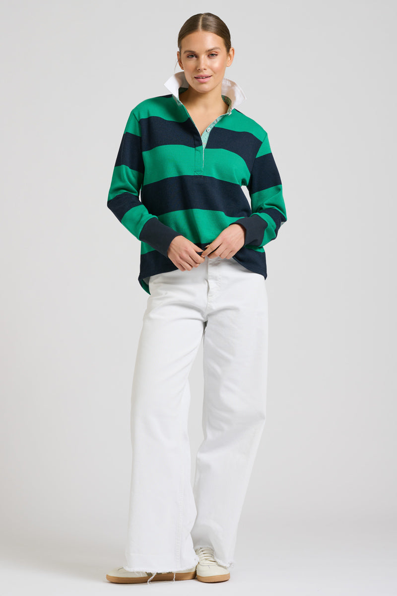 EST 1971 Rugby Cotton Sweatshirt - Navy & Green