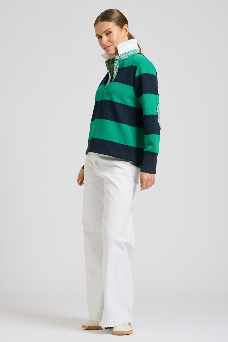 EST 1971 Rugby Cotton Sweatshirt - Navy & Green