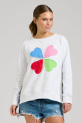 EST 1971 Zipside Classic Cotton Sweatshirt - White Hearts