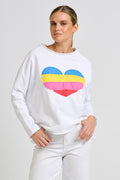 Amore Raw Sweatshirt - White / Heart