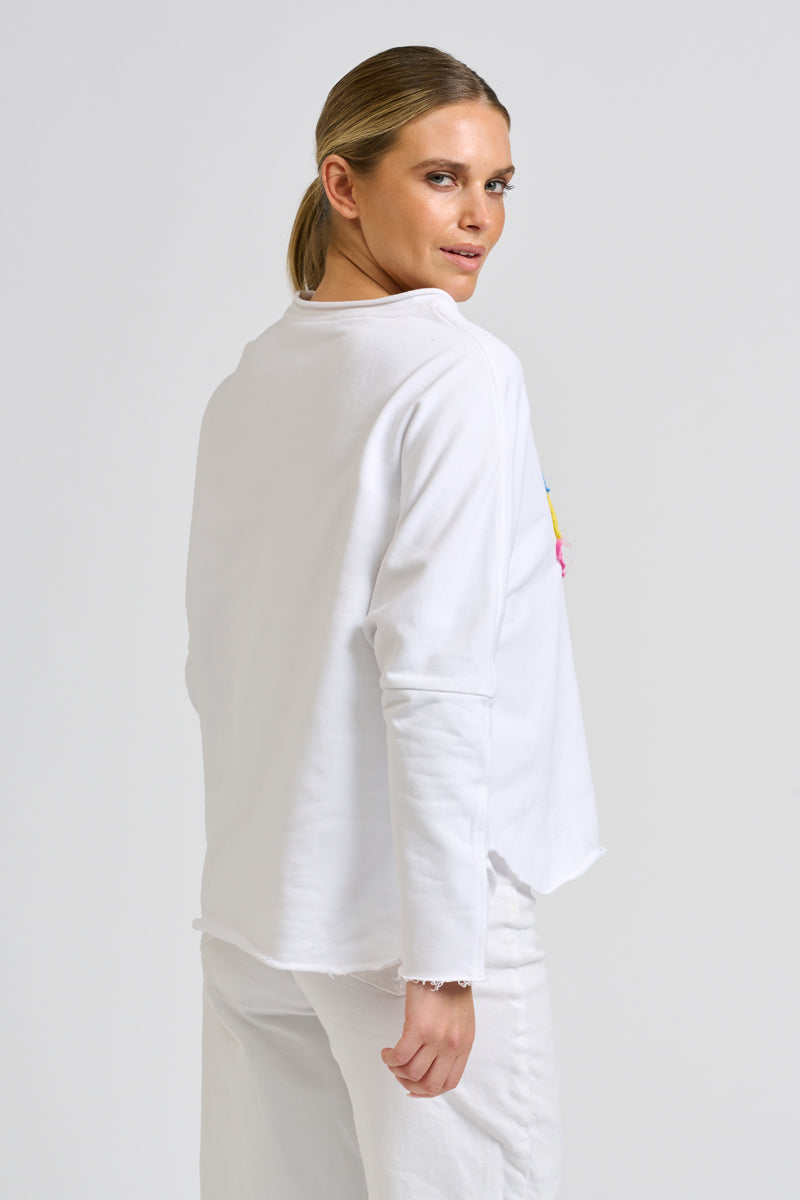 Amore Raw Sweatshirt - White / Heart