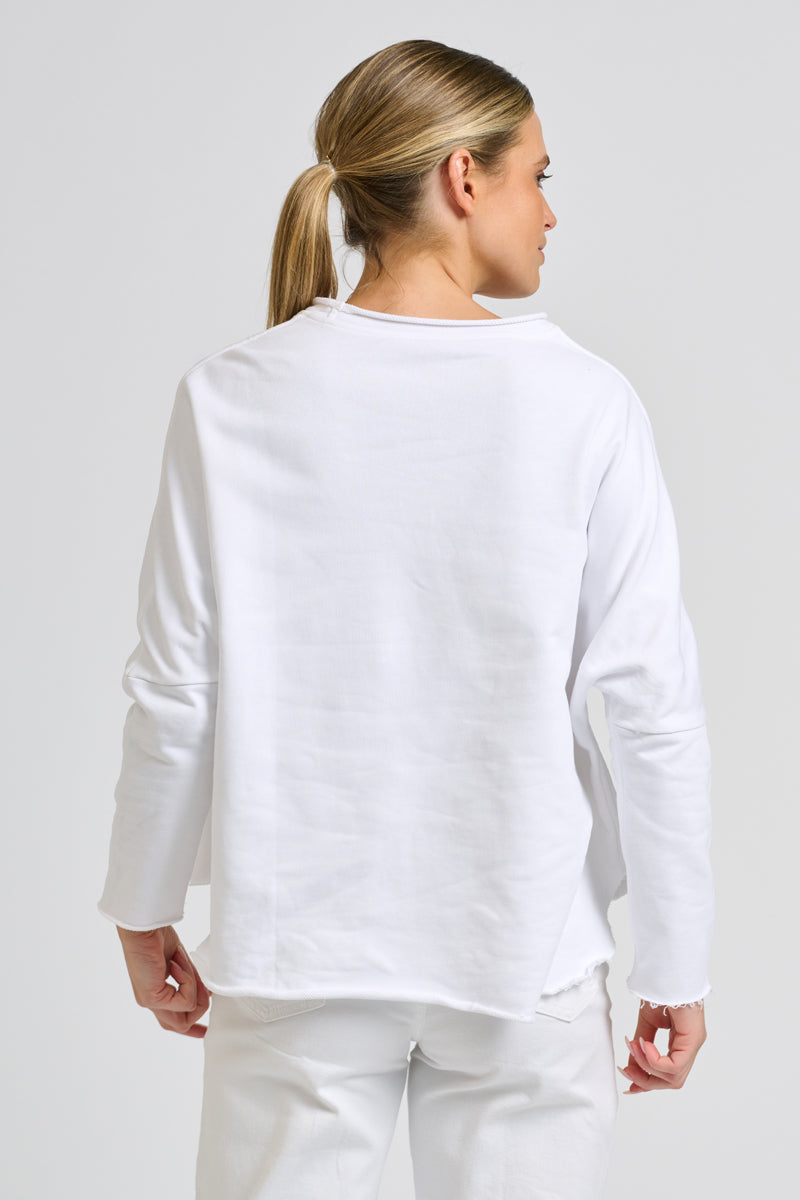Amore Raw Sweatshirt - White / Heart