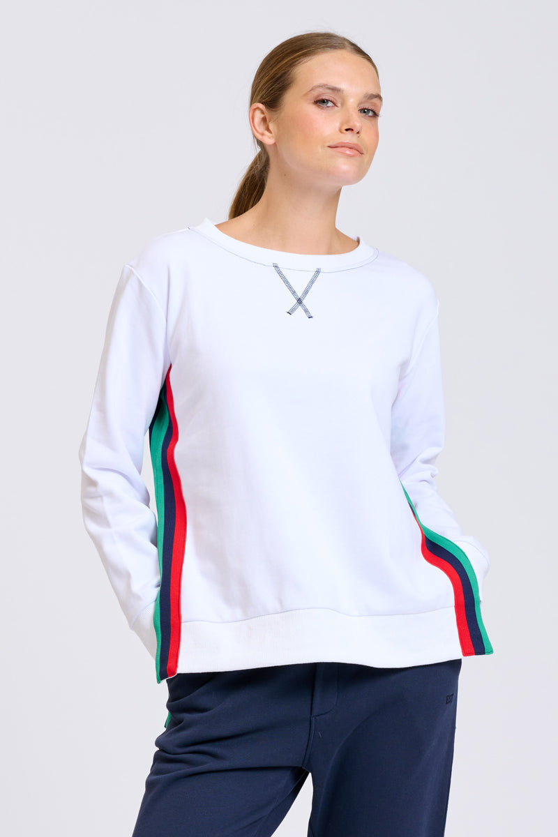 EST Classic Side Trim Sweatshirt - White