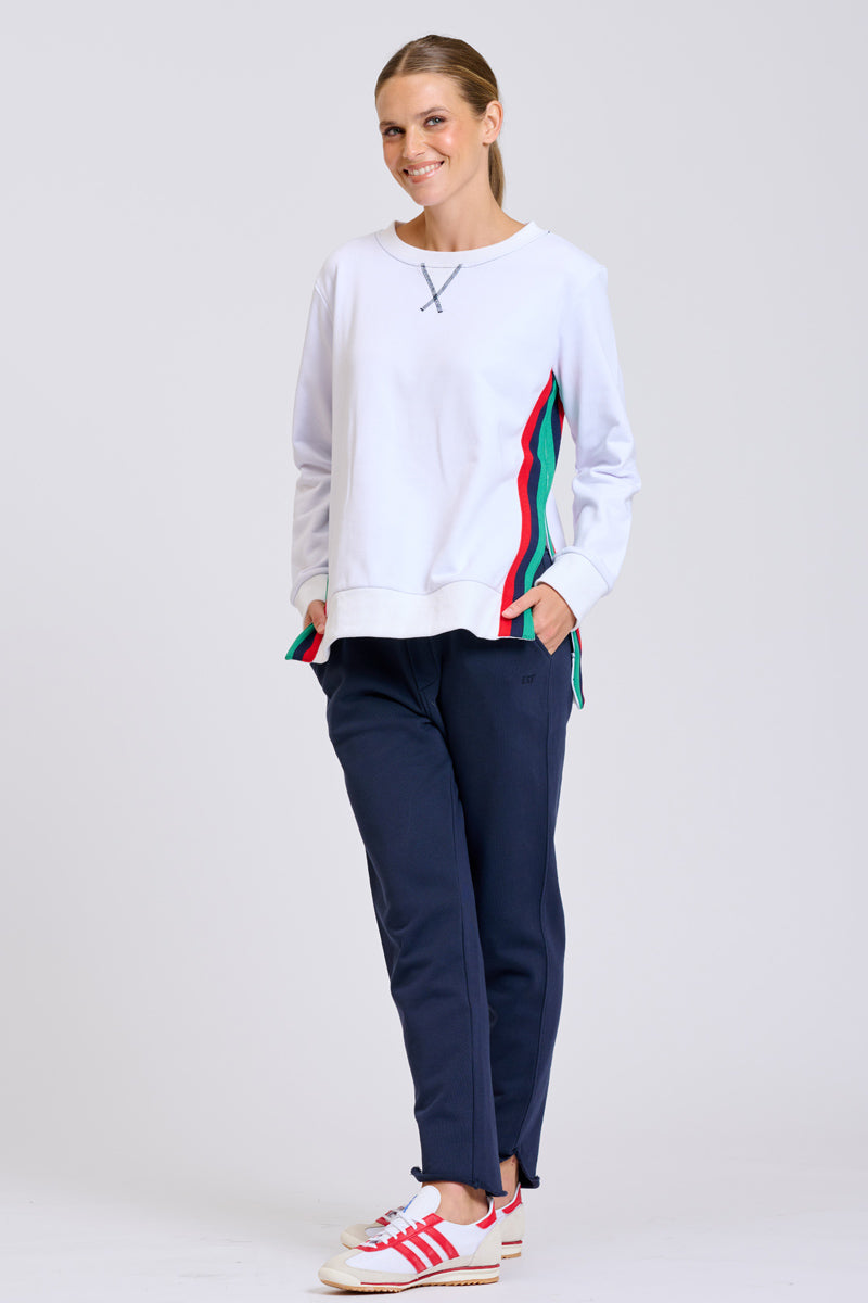 EST Classic Side Trim Sweatshirt - White